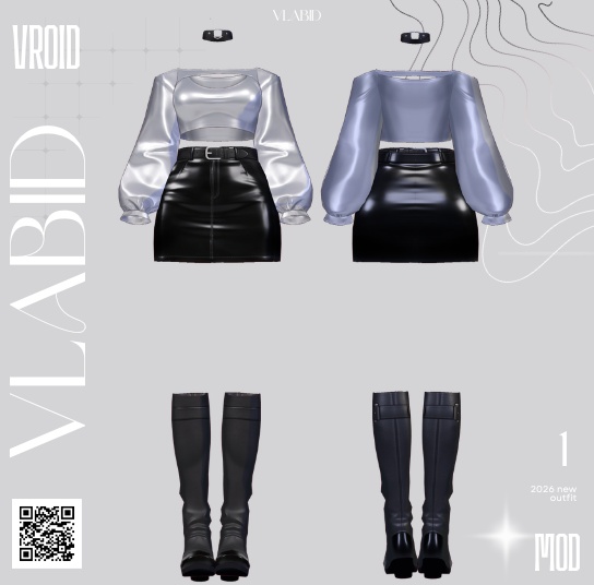 Lunar Elegance Outfit 【Vroid Texture】 【Customitem】 VRoid Studio
