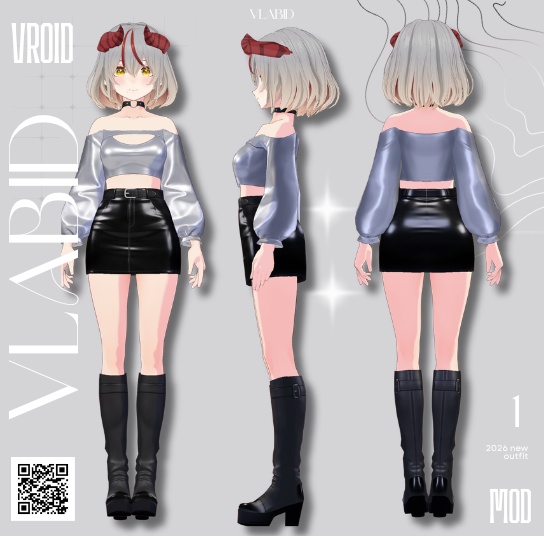 Lunar Elegance Outfit 【Vroid Texture】 【Customitem】 VRoid Studio