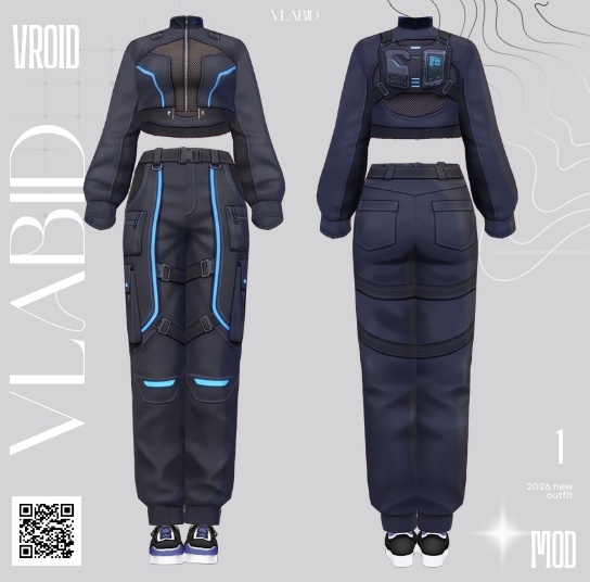 Neon Vanguard Outfit | VRoid Outfit VRoid Texture Customitem VRoid Studio