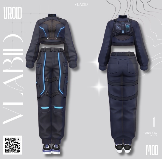 Neon Vanguard Outfit | VRoid Outfit VRoid Texture Customitem VRoid Studio