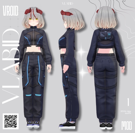 Neon Vanguard Outfit | VRoid Outfit VRoid Texture Customitem VRoid Studio