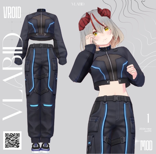 Neon Vanguard Outfit | VRoid Outfit VRoid Texture Customitem VRoid Studio
