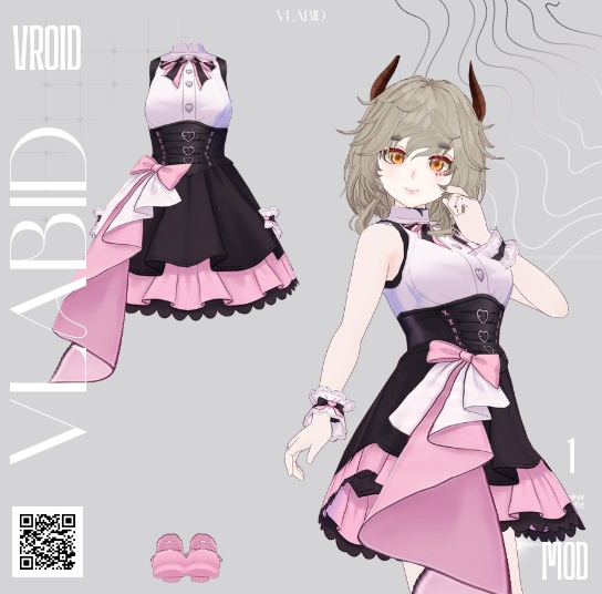Kawaii Pop Vtuber VRoid Clothes, VRoid Dress Outfit, VRoid Texture, Daily, Vtuber Fashion, Cosplay Customitem Kawaii Outfit Cute Dress