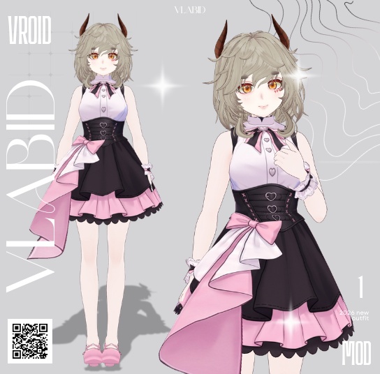 Kawaii Pop Vtuber VRoid Clothes, VRoid Dress Outfit, VRoid Texture, Daily, Vtuber Fashion, Cosplay Customitem Kawaii Outfit Cute Dress