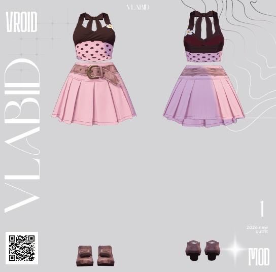 VRoid Clothes| VRoid Costume| VRoid Texture| Daily Outfit| VTuber Assets| Customitem| Cosplay Outfit| Virtual Youtuber| Kawaii Cute Outfit