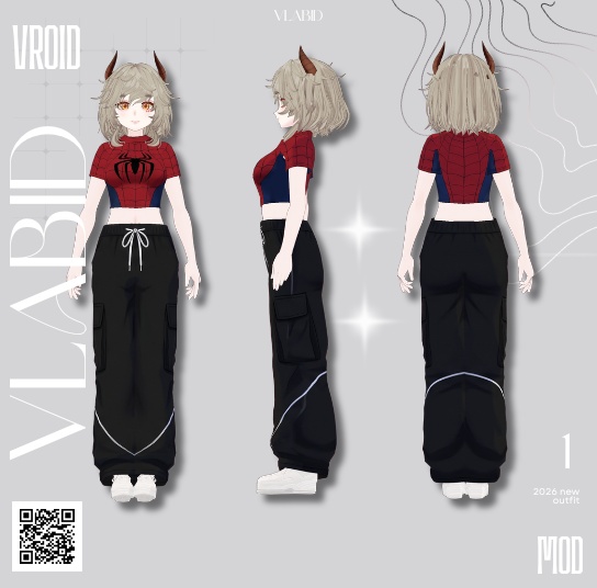 VRoid Studio VRoid Clothes VRoid Costume Spiderman VRoid Hub Daily Outfit Kawaii Cute Dress Girl Customitem Vroid Clothing VRoid Texture