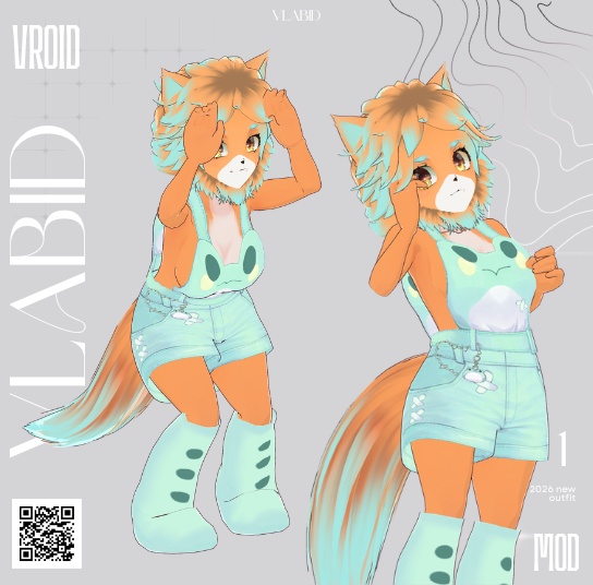 furry cat kawaii vtuber vroid custom char vrm model