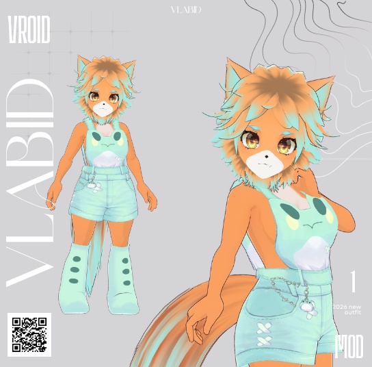 furry cat kawaii vtuber vroid custom char vrm model