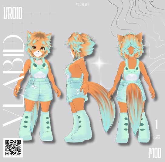 furry cat kawaii vtuber vroid custom char vrm model
