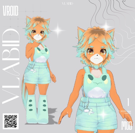 furry cat kawaii vtuber vroid custom char vrm model
