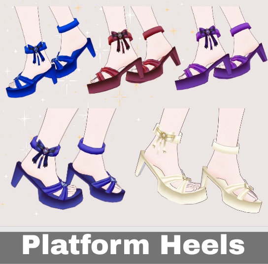 Platform Heels VRoid, VRoid Shoes VRoid Shoes VRoid Texture VRoid Heels VRoid Studio VTuber Asset VTuber 3D Customitem