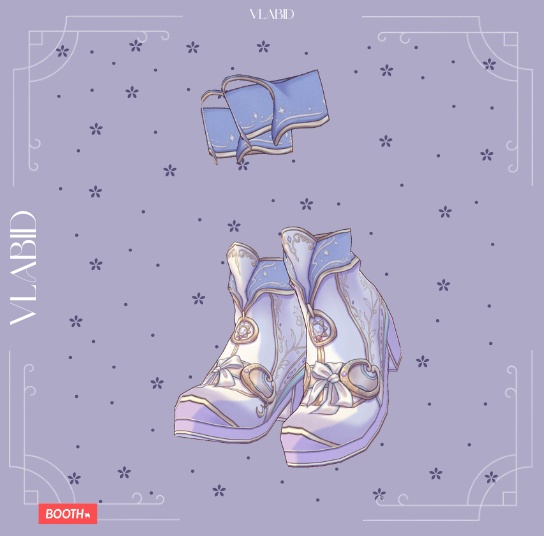 **Fantasy Elegance Shoes | VRoid / VTuber Custom Item | Magical Shoes**