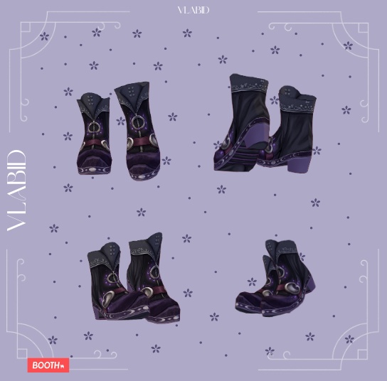**Fantasy Elegance Shoes | VRoid / VTuber Custom Item | Magical Shoes**