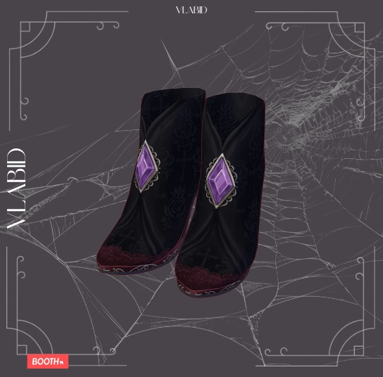 Dark Fantasy Boots | VRoid Shoes | Gothic VTuber | VRoid Studio Custom Item