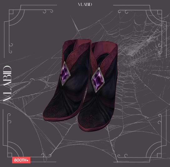Dark Fantasy Boots | VRoid Shoes | Gothic VTuber | VRoid Studio Custom Item