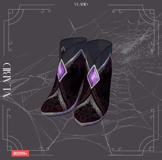 Dark Fantasy Boots | VRoid Shoes | Gothic VTuber | VRoid Studio Custom Item