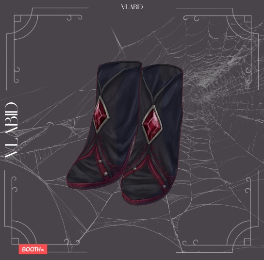 Dark Fantasy Boots | VRoid Shoes | Gothic VTuber | VRoid Studio Custom Item