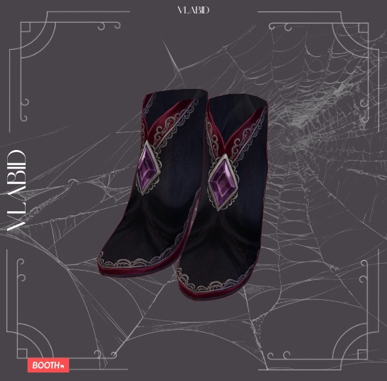Dark Fantasy Boots | VRoid Shoes | Gothic VTuber | VRoid Studio Custom Item