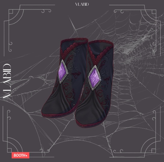 Dark Fantasy Boots | VRoid Shoes | Gothic VTuber | VRoid Studio Custom Item