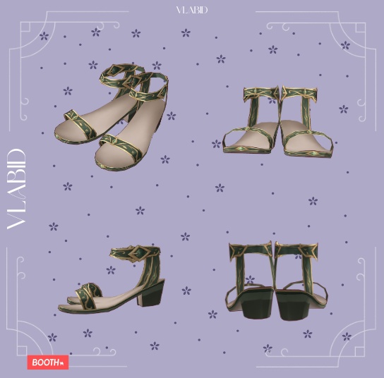 Elf Fairy Sandals | VRoid Shoes | Fantasy VTuber | 4 Shoes Bundle | Custom Item