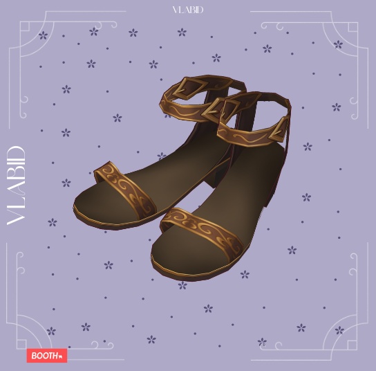 Elf Fairy Sandals | VRoid Shoes | Fantasy VTuber | 4 Shoes Bundle | Custom Item