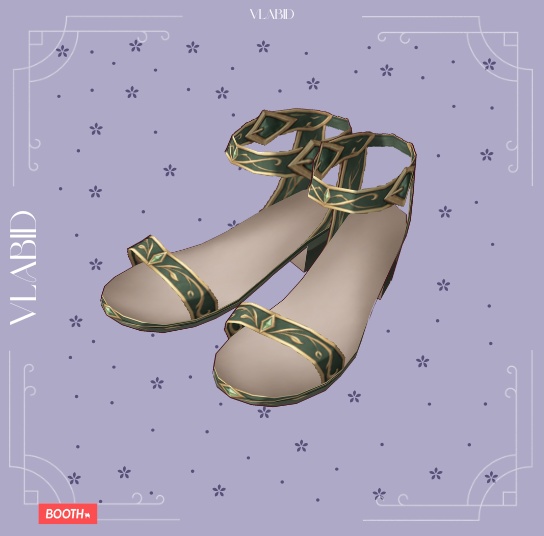 Elf Fairy Sandals | VRoid Shoes | Fantasy VTuber | 4 Shoes Bundle | Custom Item
