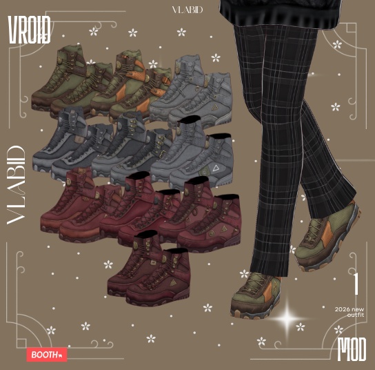 Survival Shoes | VRoid Shoes | 10 Skin Pack | VRoid Studio Custom Item