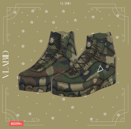 Army Shoes|Military Camouflage Boots|VRoid Custom Item・3D靴
