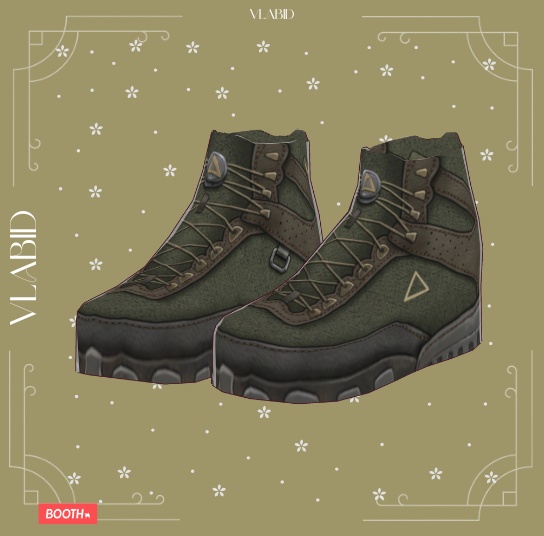 Army Shoes|Military Camouflage Boots|VRoid Custom Item・3D靴