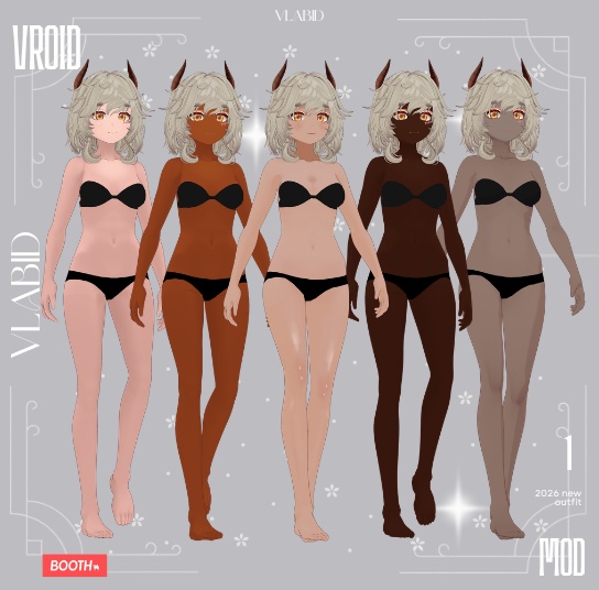 VRoid Skin Tone Collection – Natural Body Texture Pack VRoid Skin Skin Texture VRoid Skintone 