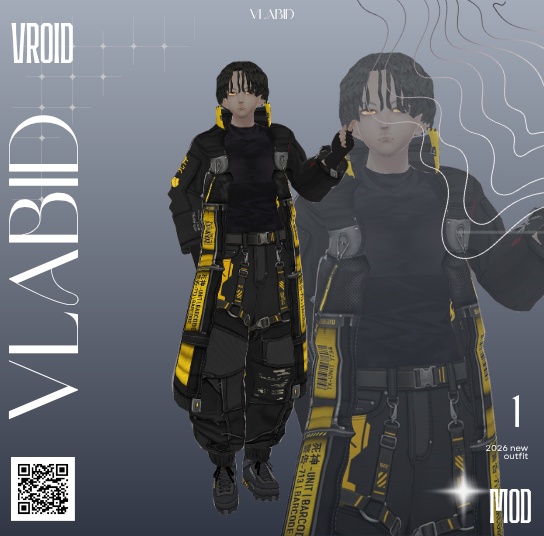 Tactical Techwear Outfit | Cyberpunk / Futuristic / Survival | VRoid Studio Custom Item