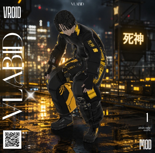 Tactical Techwear Outfit | Cyberpunk / Futuristic / Survival | VRoid Studio Custom Item