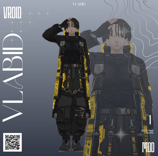 Tactical Techwear Outfit | Cyberpunk / Futuristic / Survival | VRoid Studio Custom Item