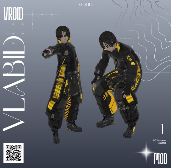 Tactical Techwear Outfit | Cyberpunk / Futuristic / Survival | VRoid Studio Custom Item