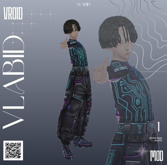 Futuristic Techwear Pants | Cyberpunk / Sci-Fi / Digital | VRoid Studio Custom Item