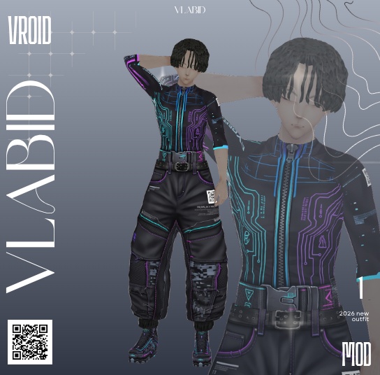 Futuristic Techwear Pants | Cyberpunk / Sci-Fi / Digital | VRoid Studio Custom Item