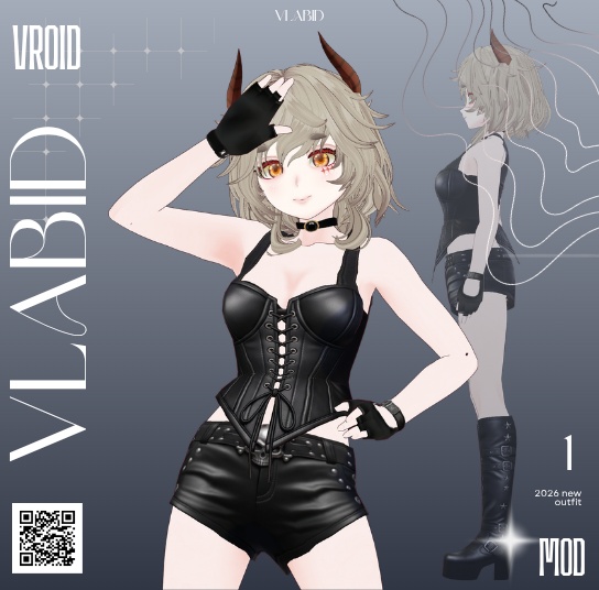 Gothic Leather VRoid Clothing VRoid Studio VRoid Costume VRM VTuber Asset VRoid Textures Customitems Gothic Outfit Edgy Outfit