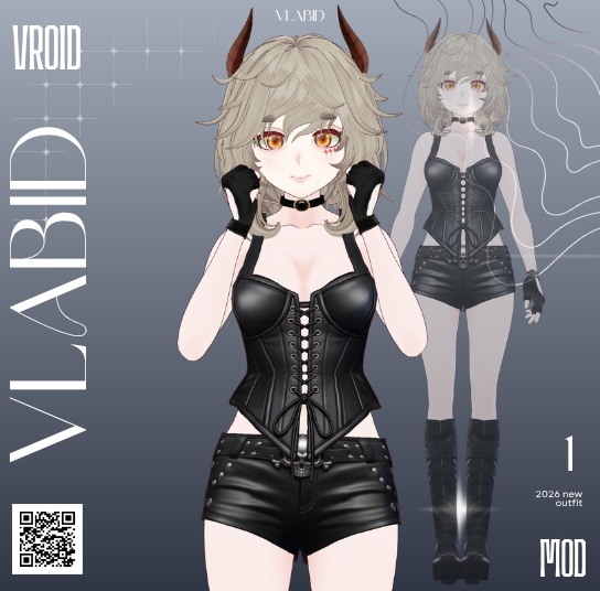 Gothic Leather VRoid Clothing VRoid Studio VRoid Costume VRM VTuber Asset VRoid Textures Customitems Gothic Outfit Edgy Outfit