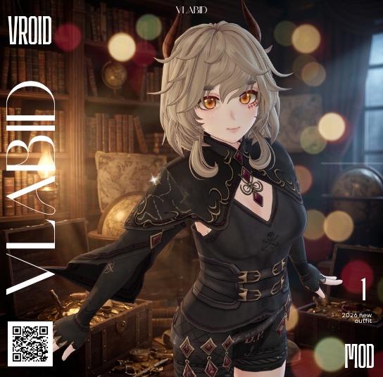 [VRoid] Pirate Gothic Outfit Bundle | Dark Fantasy Pirate Set | VTuber / VRM