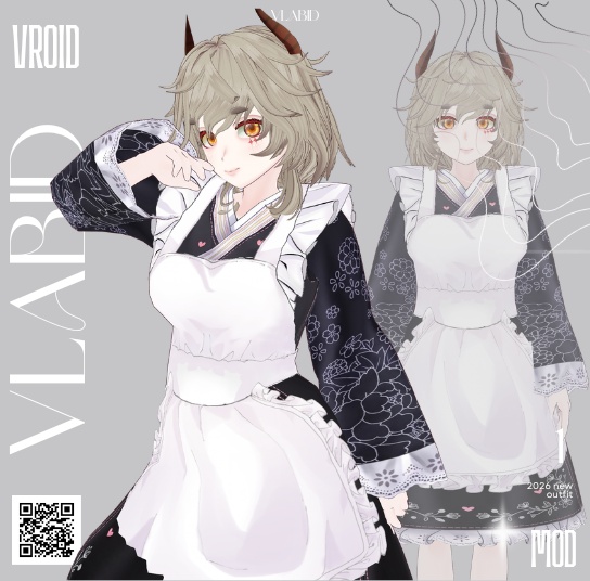 Maid Outfit VRoid Maid Dress Maid Outfit Set VRoid Studio Outfit Dress VRoid Clothes Kawaii VTuber VRoid Costume Customitems VTuber Asset VRoid Maid VTuber Fashion Kawaii Outfit 
