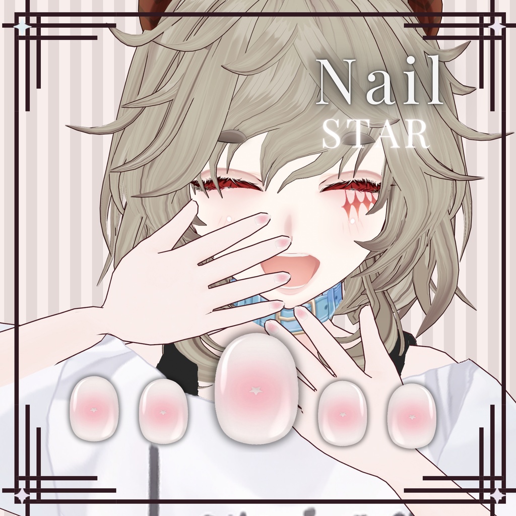 Nail Art VRoid Package Gothic Nails Customitem Kawaii VRoid Nails VRoid VRoid Studio VRoid Texture VRoid Asset 3D Accesoris Nail Polish Gothic Metal VTuber Asset Nails Texture