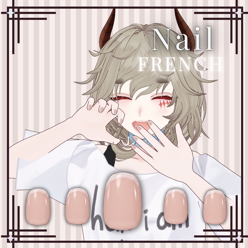 Nail Art VRoid Package Gothic Nails Customitem Kawaii VRoid Nails VRoid VRoid Studio VRoid Texture VRoid Asset 3D Accesoris Nail Polish Gothic Metal VTuber Asset Nails Texture