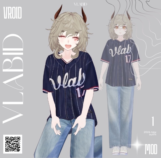 Y2K Baseball Girl Set VRoid Studio Customitem Outfit Sets VTuber Asset Y2K Fashion VTuber Fashion Customizabel VRoid Texture VRoid Clothes Kawaii VRoid Baseball Outfit VRoid Costume