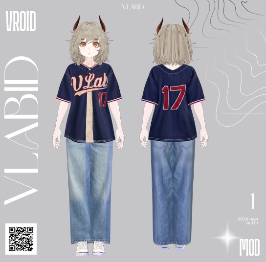 Baseball Outfit Casual Outfit VRoid Customitem VRoid Studio VTuber Asset VRoid Clothes VRoid Costume Kawaii Outfit Texture VRoid Sporty Outfit Baseball Fashion VRoid Texture Cute Outfit