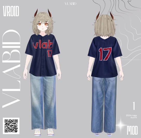 Baseball Outfit Casual Outfit VRoid Customitem VRoid Studio VTuber Asset VRoid Clothes VRoid Costume Kawaii Outfit Texture VRoid Sporty Outfit Baseball Fashion VRoid Texture Cute Outfit