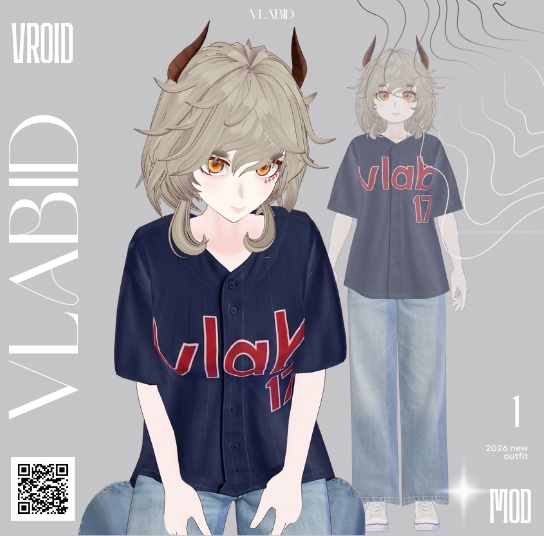 Baseball Outfit Casual Outfit VRoid Customitem VRoid Studio VTuber Asset VRoid Clothes VRoid Costume Kawaii Outfit Texture VRoid Sporty Outfit Baseball Fashion VRoid Texture Cute Outfit