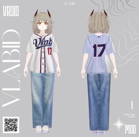 Baseball Outfit Casual Outfit VRoid Customitem VRoid Studio VTuber Asset VRoid Clothes VRoid Costume Kawaii Outfit Texture VRoid Sporty Outfit Baseball Fashion VRoid Texture Cute Outfit