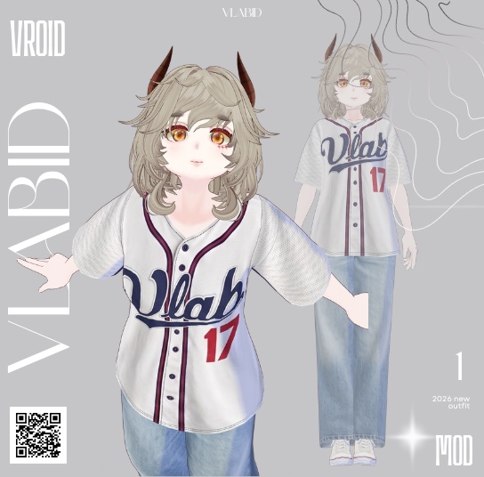 Baseball Outfit Casual Outfit VRoid Customitem VRoid Studio VTuber Asset VRoid Clothes VRoid Costume Kawaii Outfit Texture VRoid Sporty Outfit Baseball Fashion VRoid Texture Cute Outfit