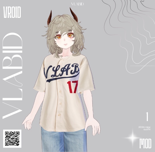 Baseball Outfit Casual Outfit VRoid Customitem VRoid Studio VTuber Asset VRoid Clothes VRoid Costume Kawaii Outfit Texture VRoid Sporty Outfit Baseball Fashion VRoid Texture Cute Outfit