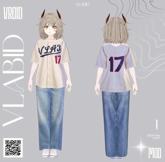 Baseball Outfit Casual Outfit VRoid Customitem VRoid Studio VTuber Asset VRoid Clothes VRoid Costume Kawaii Outfit Texture VRoid Sporty Outfit Baseball Fashion VRoid Texture Cute Outfit